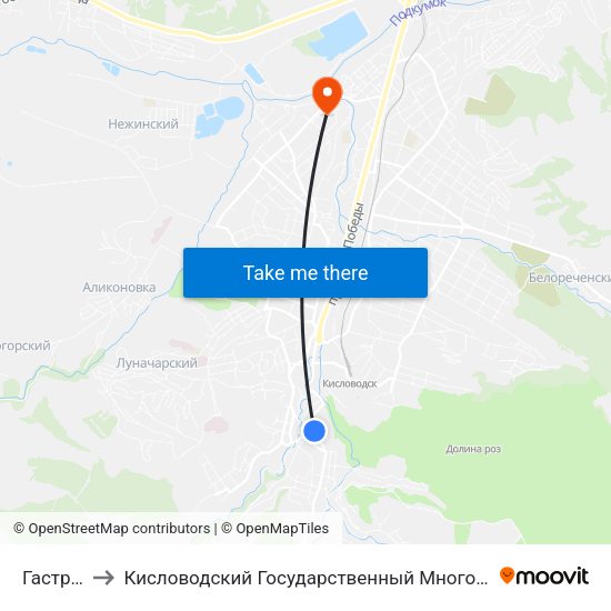 Гастроном to Кисловодский Государственный Многопрофильный Техникум map