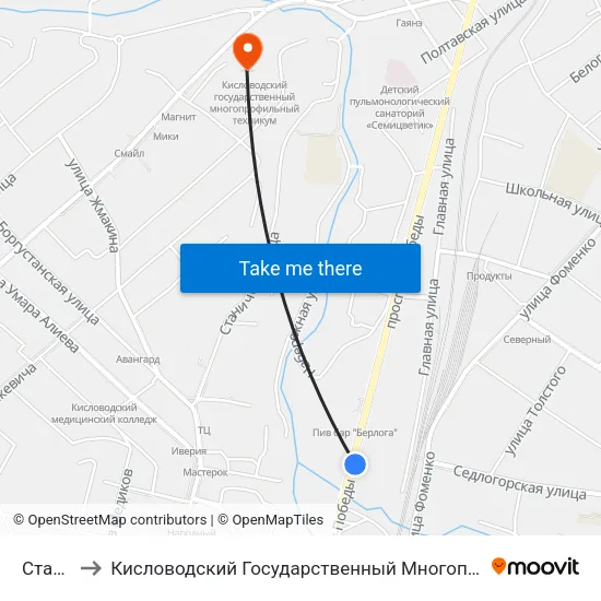 Стадион to Кисловодский Государственный Многопрофильный Техникум map