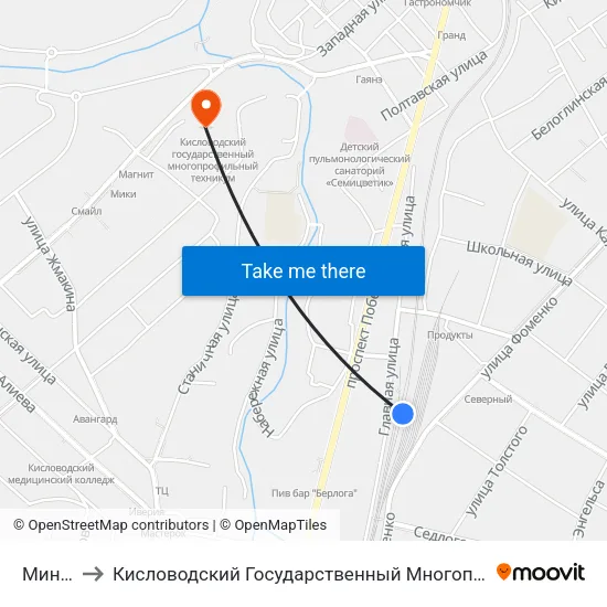 Минутка to Кисловодский Государственный Многопрофильный Техникум map