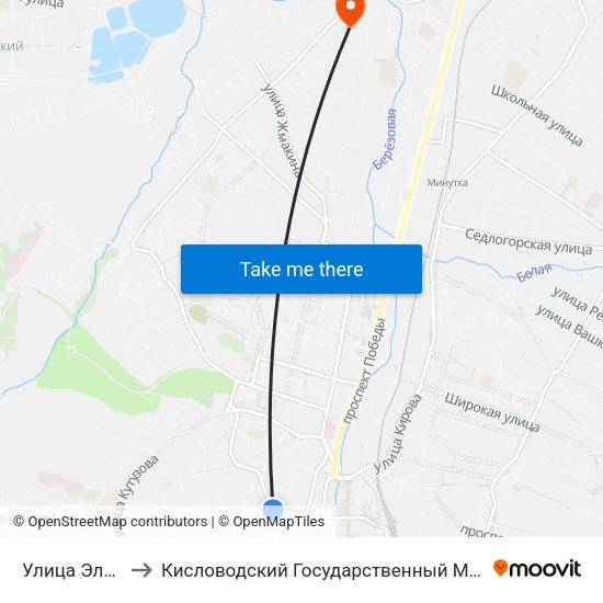 Улица Эльбрусская to Кисловодский Государственный Многопрофильный Техникум map