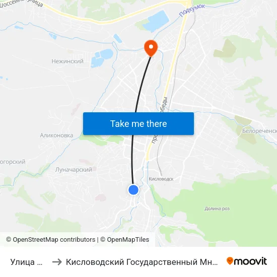Улица Чкалова to Кисловодский Государственный Многопрофильный Техникум map
