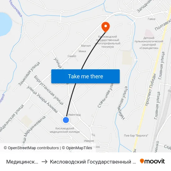 Медицинский Колледж to Кисловодский Государственный Многопрофильный Техникум map