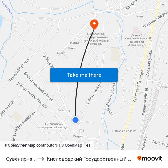 Сувенирная Фабрика to Кисловодский Государственный Многопрофильный Техникум map