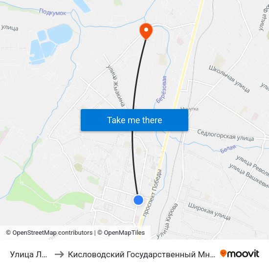 Улица Либкнехта to Кисловодский Государственный Многопрофильный Техникум map