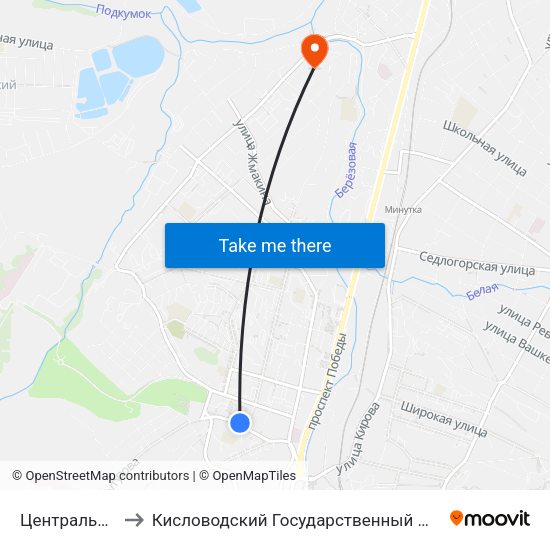 Центральный Рынок to Кисловодский Государственный Многопрофильный Техникум map