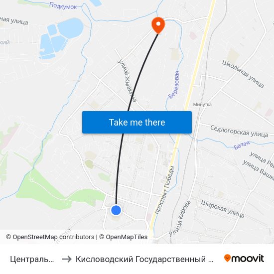 Центральный Рынок to Кисловодский Государственный Многопрофильный Техникум map