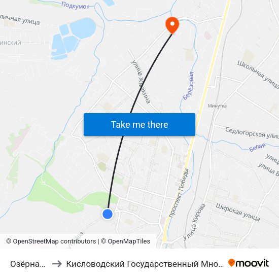Озёрная Улица to Кисловодский Государственный Многопрофильный Техникум map