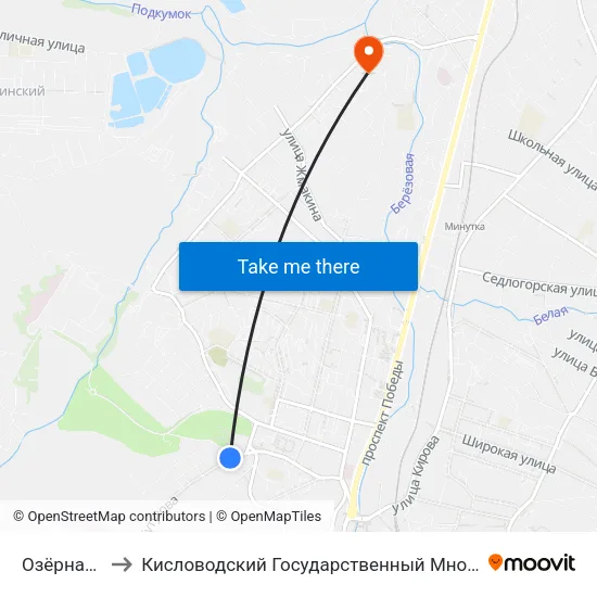 Озёрная Улица to Кисловодский Государственный Многопрофильный Техникум map