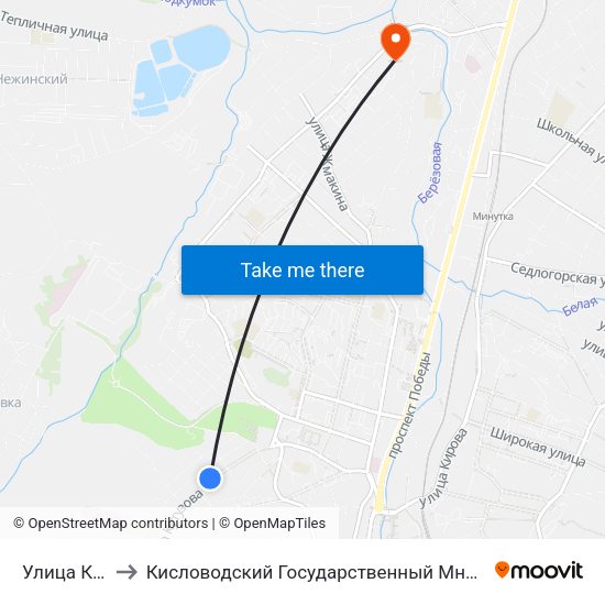 Улица Кутузова to Кисловодский Государственный Многопрофильный Техникум map