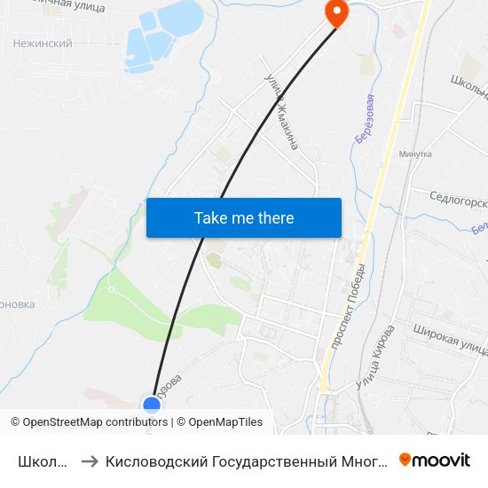 Школа № 12 to Кисловодский Государственный Многопрофильный Техникум map