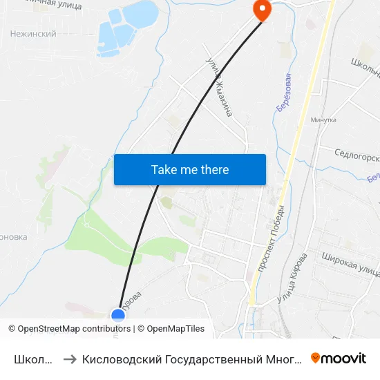 Школа № 12 to Кисловодский Государственный Многопрофильный Техникум map