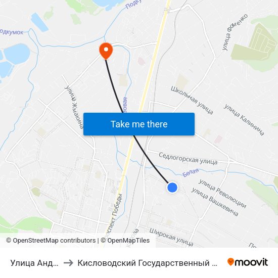 Улица Анджиевского to Кисловодский Государственный Многопрофильный Техникум map