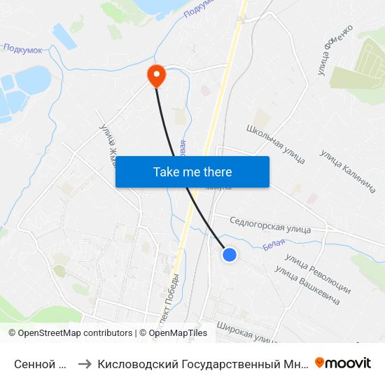 Сенной Переулок to Кисловодский Государственный Многопрофильный Техникум map