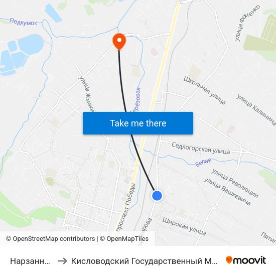 Нарзанный Завод to Кисловодский Государственный Многопрофильный Техникум map