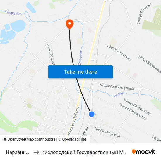 Нарзанный Завод to Кисловодский Государственный Многопрофильный Техникум map
