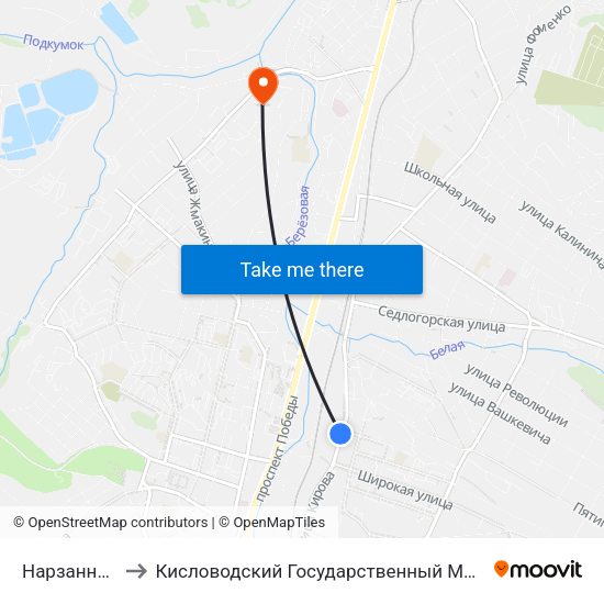 Нарзанный Завод to Кисловодский Государственный Многопрофильный Техникум map