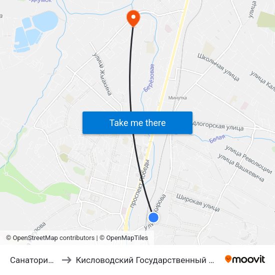 Санаторий Виктория to Кисловодский Государственный Многопрофильный Техникум map