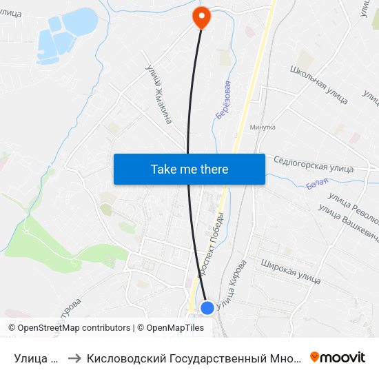 Улица Кирова to Кисловодский Государственный Многопрофильный Техникум map