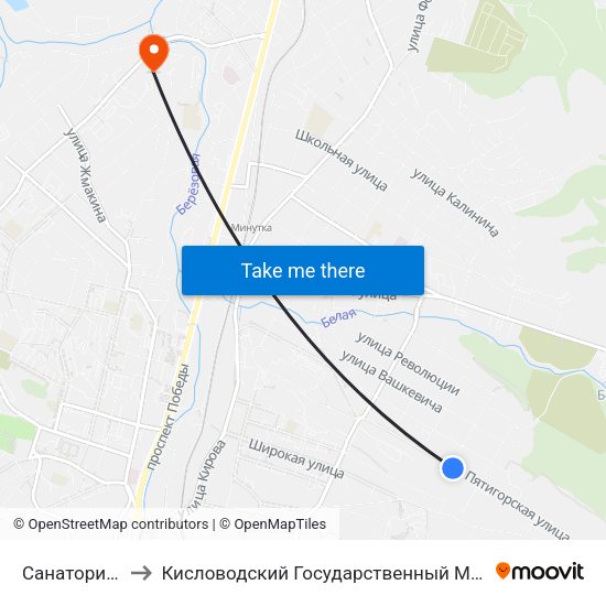 Санаторий Джинал to Кисловодский Государственный Многопрофильный Техникум map