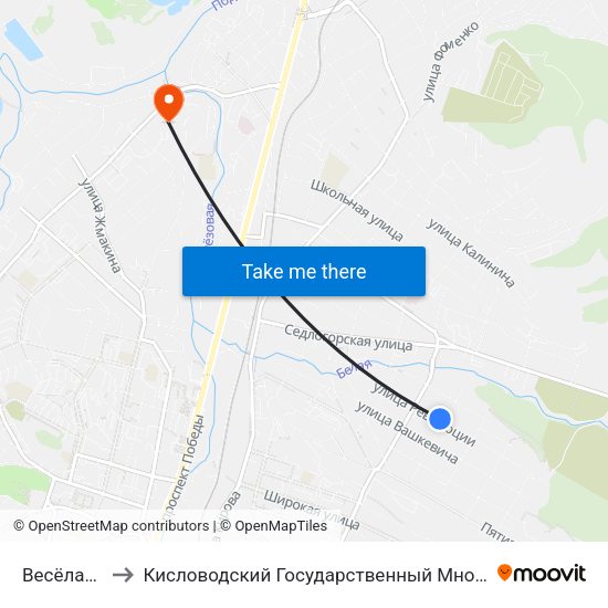 Весёлая Улица to Кисловодский Государственный Многопрофильный Техникум map