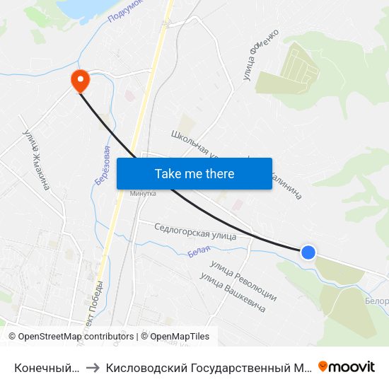 Конечный Переулок to Кисловодский Государственный Многопрофильный Техникум map