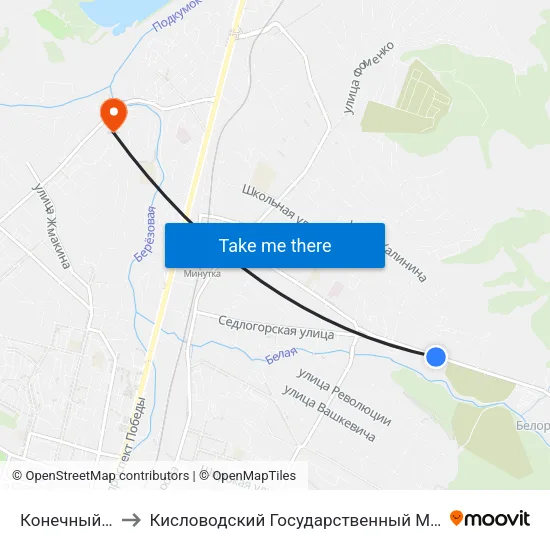 Конечный Переулок to Кисловодский Государственный Многопрофильный Техникум map