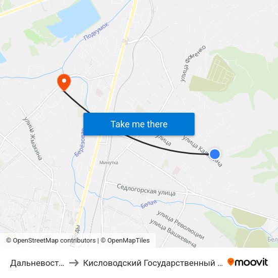 Дальневосточная Улица to Кисловодский Государственный Многопрофильный Техникум map