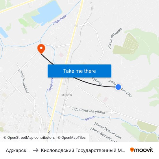 Аджарская Улица to Кисловодский Государственный Многопрофильный Техникум map