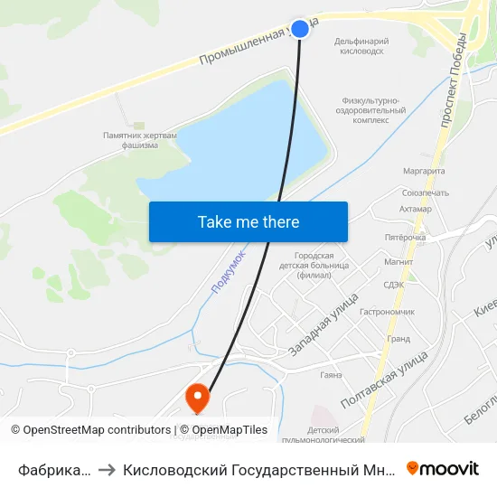Фабрика Бештау to Кисловодский Государственный Многопрофильный Техникум map