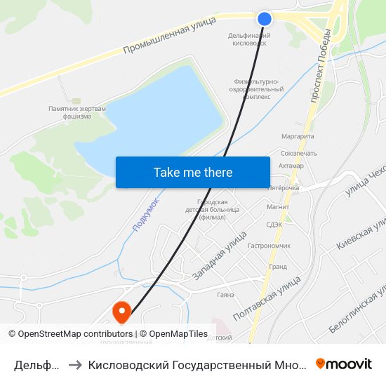 Дельфинарий to Кисловодский Государственный Многопрофильный Техникум map