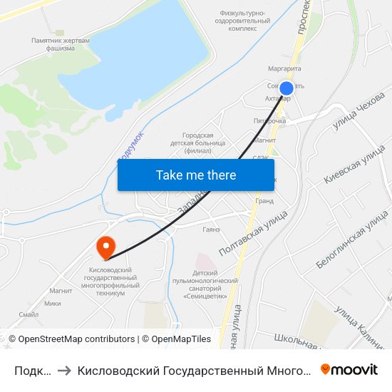 Подкумок to Кисловодский Государственный Многопрофильный Техникум map