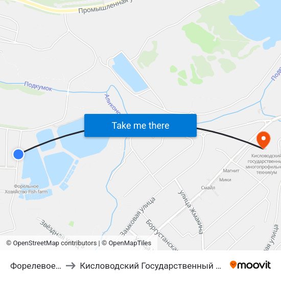 Форелевое Хозяйство to Кисловодский Государственный Многопрофильный Техникум map