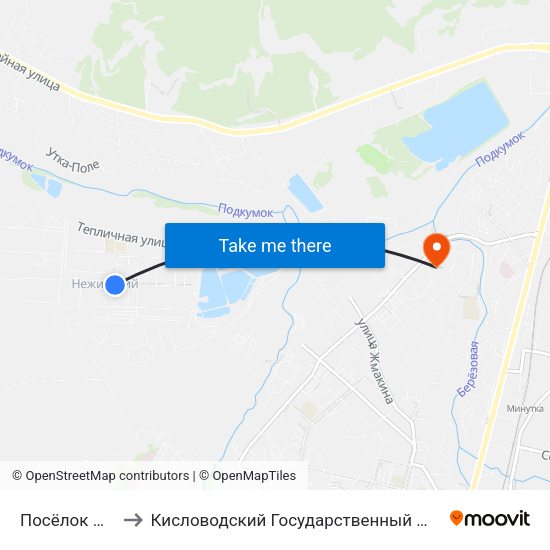 Посёлок Нежинский to Кисловодский Государственный Многопрофильный Техникум map