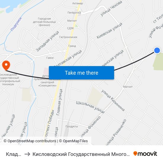 Кладбище to Кисловодский Государственный Многопрофильный Техникум map