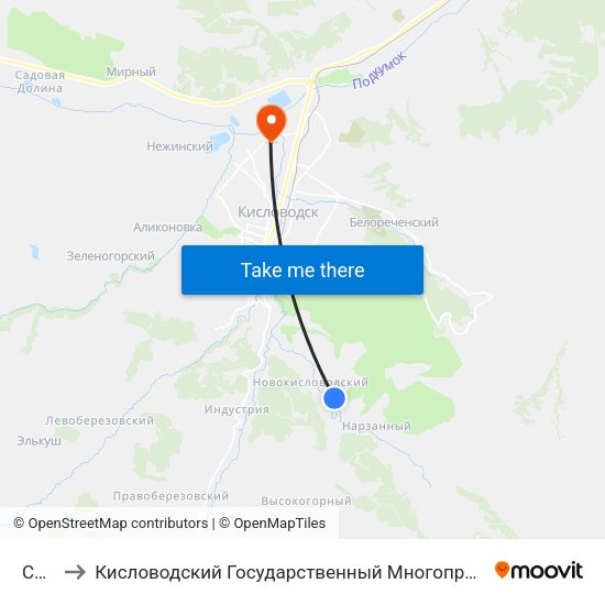 Сады to Кисловодский Государственный Многопрофильный Техникум map