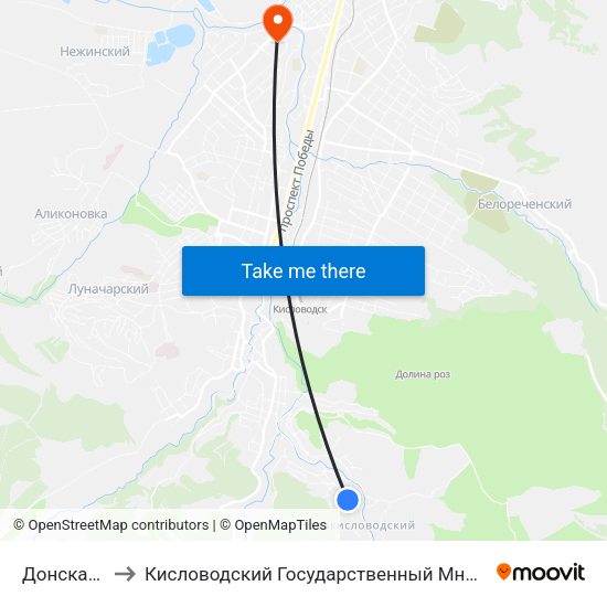 Донская Улица to Кисловодский Государственный Многопрофильный Техникум map