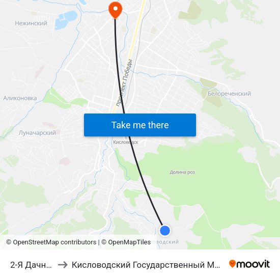 2-Я Дачная Улица to Кисловодский Государственный Многопрофильный Техникум map