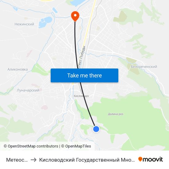 Метеостанция to Кисловодский Государственный Многопрофильный Техникум map