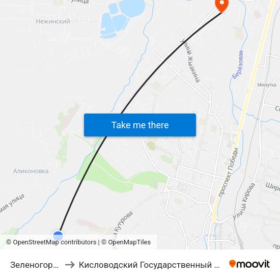 Зеленогорская Улица to Кисловодский Государственный Многопрофильный Техникум map