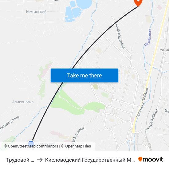 Трудовой Переулок to Кисловодский Государственный Многопрофильный Техникум map