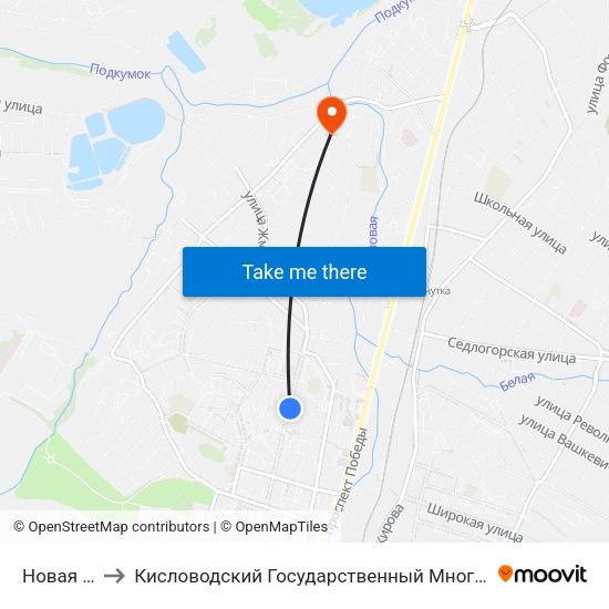 Новая Улица to Кисловодский Государственный Многопрофильный Техникум map