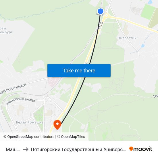 Машук to Пятигорский Государственный Университет map