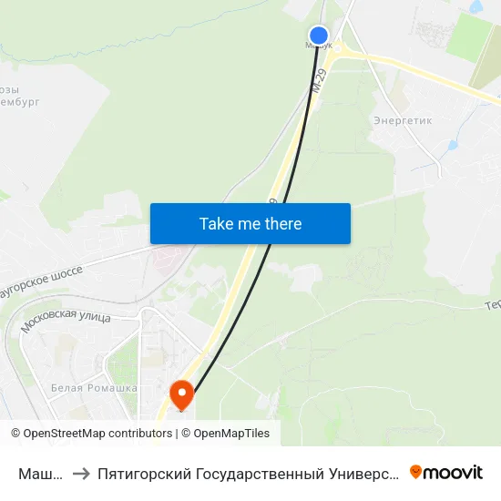 Машук to Пятигорский Государственный Университет map