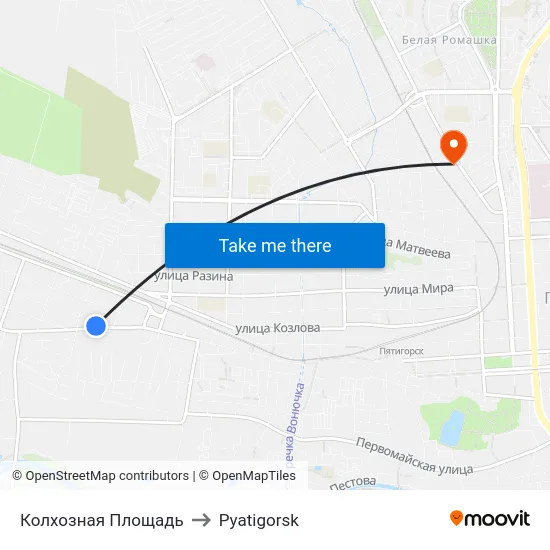 Колхозная Площадь to Pyatigorsk map