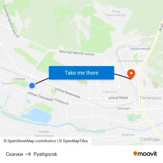 Races to Pyatigorsk map