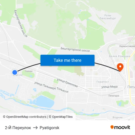2nd Lane to Pyatigorsk map