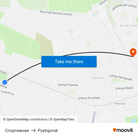 Sports to Pyatigorsk map