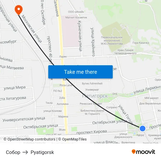 Собор to Pyatigorsk map