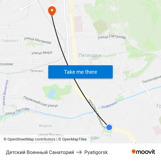 Children's Military Sanatorium to Pyatigorsk map