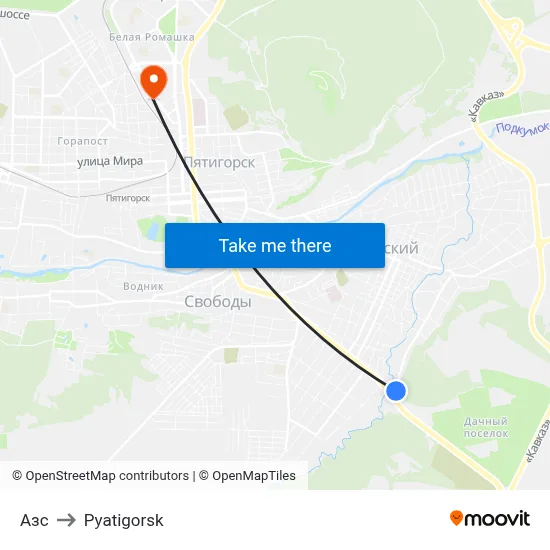 Gas Station to Pyatigorsk map